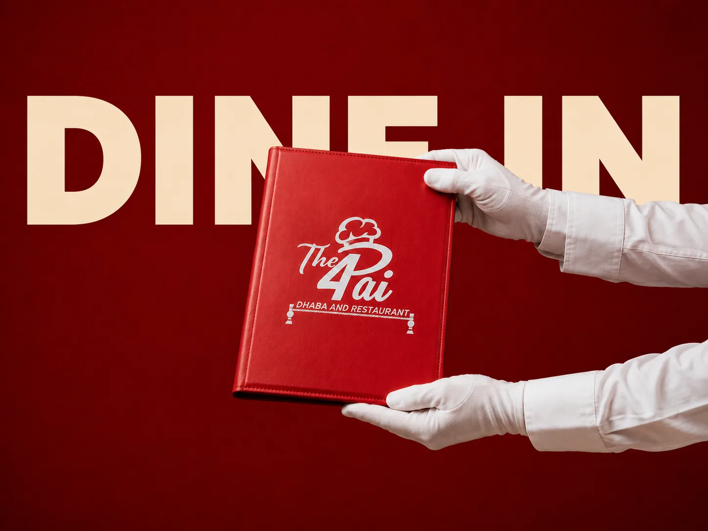 Waiter presenting The Chaarpai Dhaba & Restaurant dine-in menu